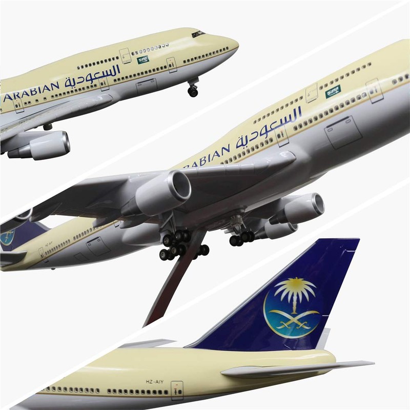 24-Hours 18” 1:130 Airplane Model Saudi Arabia Boeing 747 Model