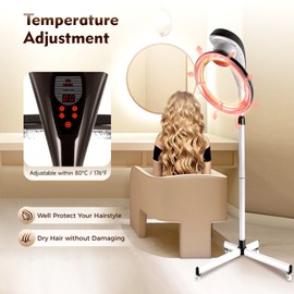 Stand Hair Dryer,360° Orbiting Infrared Hair Dryer,Orbiting Rotating Hair Processor with Rolling Base,Hair Steamer Standing Professional Color Processor Drying Perming Machine,Perm Salon Styling Grey