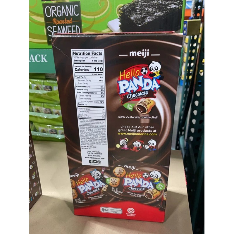 Meiji Hello Panda Cookies, Chocolate Crème Filled - 32 Count,