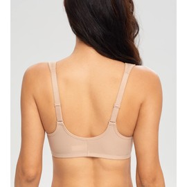 Lemorosy Women's Plus Size Front Closure Lace Bra Full Coverage Underwire Unlined Everyday Bra（Beige,42DDD