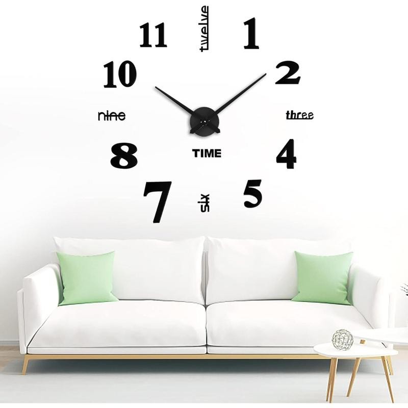 FERRISA Frameless DIY Wall Clock, 3 in 1 Large 3D
