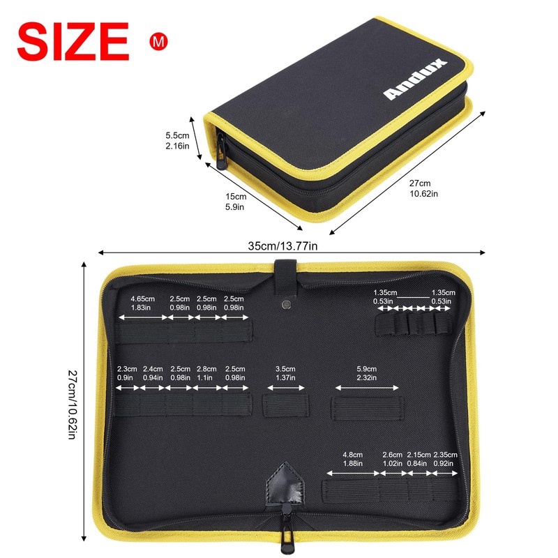 Andux Tool Kits Organize Storage Pouch Tool Case with Zipper