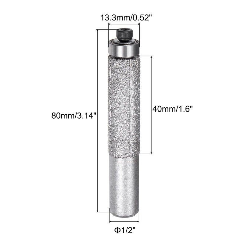sourcing map 3 Pcs Diamond Profile Straight Router Bit 13.3mm