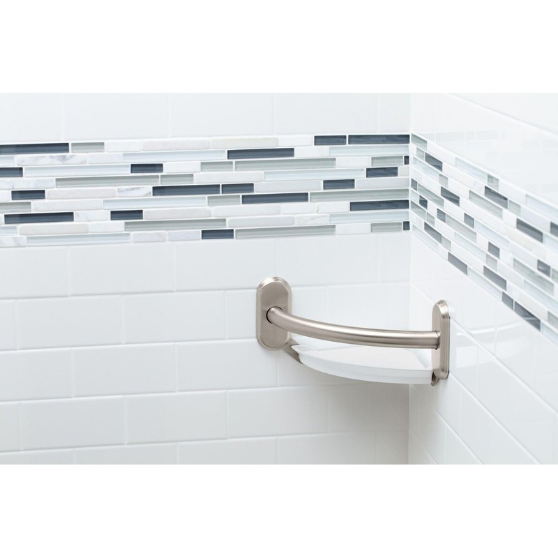Moen LR2354DBN Bathroom Safety 9-Inch Curved Bathroom Grab Bar with