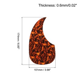 MECCANIXITY Acoustic Guitar Pickguard Fit 41 Inch Self Adhesive Left Handed Acoustic-Electric Guitar Parts Water Drop Shape Brown