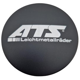1 x ATS Hub Cap 64 mm Matt Black (N32) Logo Silver Original Wheel Centre Cap / Hub Cap