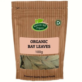 Organic Bay Leaves 100g by Hatton Hill Organic | Aromatic & Flavourful Whole Leaves for Cooking, Herbal Tea and More