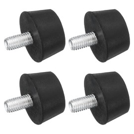 sourcing map 4Pcs Thread Adjustable Levelling Feet, 1.18" x 0.63" Rubber Furniture Feet with M8 x 15mm Studs for Table Chair Feet Floor Protector, Black