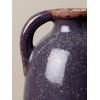 Decorative Stoneware Vase, Double Handles, Purple, 12 cm Height, Antique