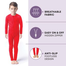 Rocky Kids Onesie Cozy Jumpsuit, Unisex, Fleece Lined, for Boys & Girls, Long Sleeve Thermals (Stay-Soft) Red 6