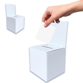 Huipalon Cardboard Ballot Box Suggestion Box Charity Collection Box Raffle Box Donation Box with Slot & Removable Header for Charity Voting Wedding Collecting Fundraising Feedback