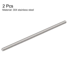 sourcing map 2Pcs M10 x 250mm Fully Threaded Rod 304 Stainless Steel Right Hand Threads