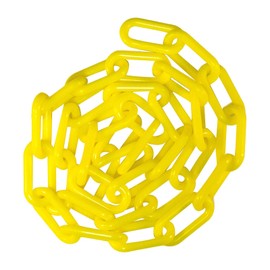 1 x plastic chain, 10 mm x 5 m warning or signal chain for motorway maintenance, parking lots, hazard areas, yellow