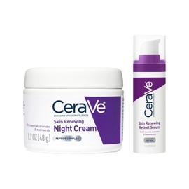 CeraVe. Crema noche renovadora 17oz + CeraVe. Serum antienvejecimiento retinol 1oz cuidado facial