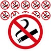 11 x Stickers Smoking Prohibited (5 cm - Round) -
