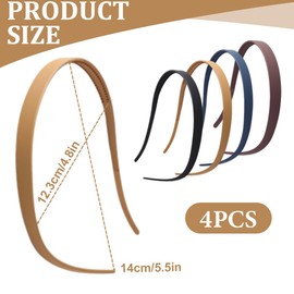 NHQZ 4 Stück Haarreif hinterkopf, Invisibobble haarreif, Haarreif zickzack, Haarreifen damen, Haarreif für Brillenträger, Sonnenbrille Haarreifen