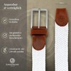 LINDENMANN Men's Stretch Belt Textile Braided Belt for Golf White,