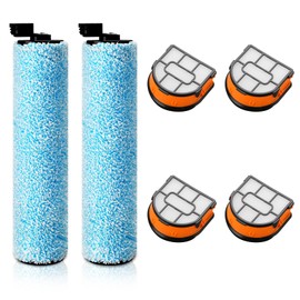 WD161 Roller and Filter For Shark HydroVac MessMaster Wet Dry Vacuum Cleaner WD161 WD261 AW261 (2 Brush 4 Foam Filter Kit)