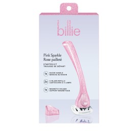 Billie Women’s Razor Kit - 1 Handle + Magnetic Holder + 2 x 5-Blade Refills - Pink Sparkle