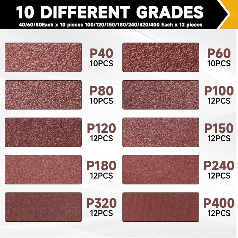 STEBRUAM 12PCS Sanding Belt 20 x 520 mm 240 Grit