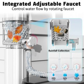 Anivia Rain Barrel Diverter Downspout Diverter Fits for 2x3 or 3x4 Inch Gutter BLACK