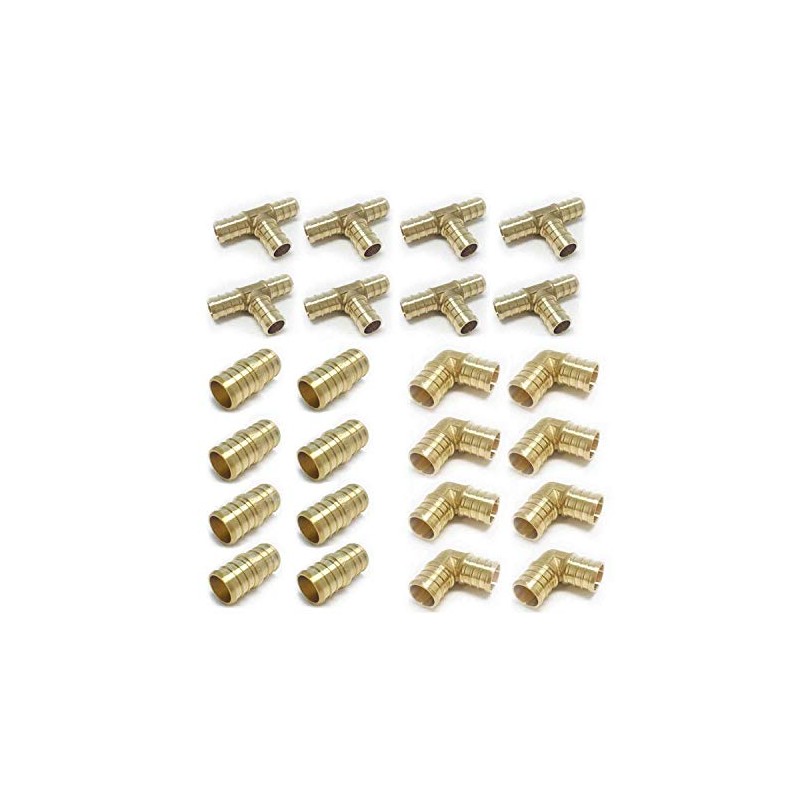 (Pack of 24) EFIELD 1/2" Pex fittings: Tee, Elbow and