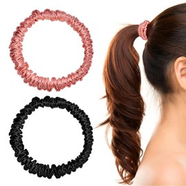 Coleteros De Seda Morera Para Mujer 2 Piezas Lazos Elásticos Para El Cabello Suaves Que No Dañan Ajuste Cómodo Para Peinados Elegantes
