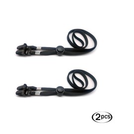 GAQWOK Hat Strap 2PCS, Adjustable with Clips, Very Suitable for Outdoor Activities, Anti-Lost and Anti-Wind (Black)