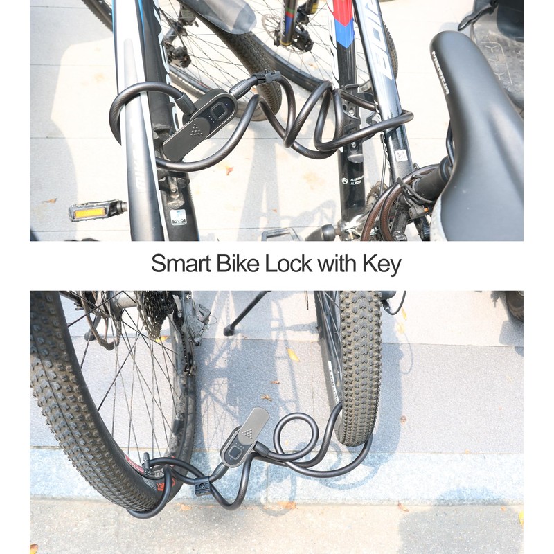 Fingerprint Bike Cable Lock, eLinkSmart 59'' Waterproof Heavy Duty Electric