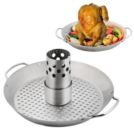 Beer Can Chicken Holder for Grill [Upgraded Version] - Chicken Roaster Stand, BBQ Grill Poultry, Large Barbecue Grill Rack, Perfect Indoor and Outdoor Grilling Accessory for Roasting Meat