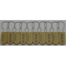 Plastic Padlock Security Seal with Large Shackle Metal Wire (Gold, 10 Pack)