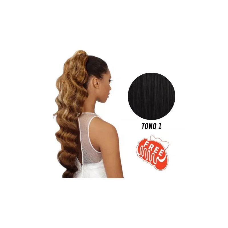 Casablanca Extensión Chongo Resistente Al Calor Con Pinza 28 PLG