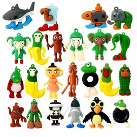 XM COLORFUL Italian Brainrot Toy,Tralalero Tralala Action Figures Keychain,Italian Brain Rot Collectible Figurine Set (24pcs)