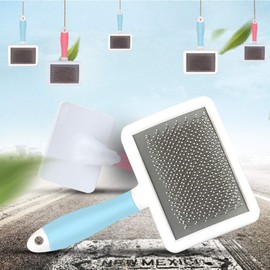 Dog Brush and Cat Brush - Smooth Pet Beauty Brush - Falling Beauty Tool, Remove Tangles Effectively and Easily (Blue) (Small Size (17.5*8.5cm))