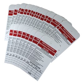 NMC RPT26ST Fire Extinguisher Recharge & Inspection Record Tag, Paper Polytag, Made in the USA,White