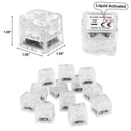 Light Up Ice Cubes for Drinks,96 PCS White LED Ice Cubes Liquid Activated, Glow in The Dark Waterproof Ice Cubes for Home Bar Supplies Summer Party Wedding Decor