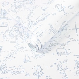 Dimoon 236"x17.3" Peel and Stick Wallpaper Contact Paper Boho Blue White Wallpaper Floral Removable Wall Paper Self Adhesive Modern for Nursery Bedroom Bathroom DIY Colorable Papel Tapiz para Pared