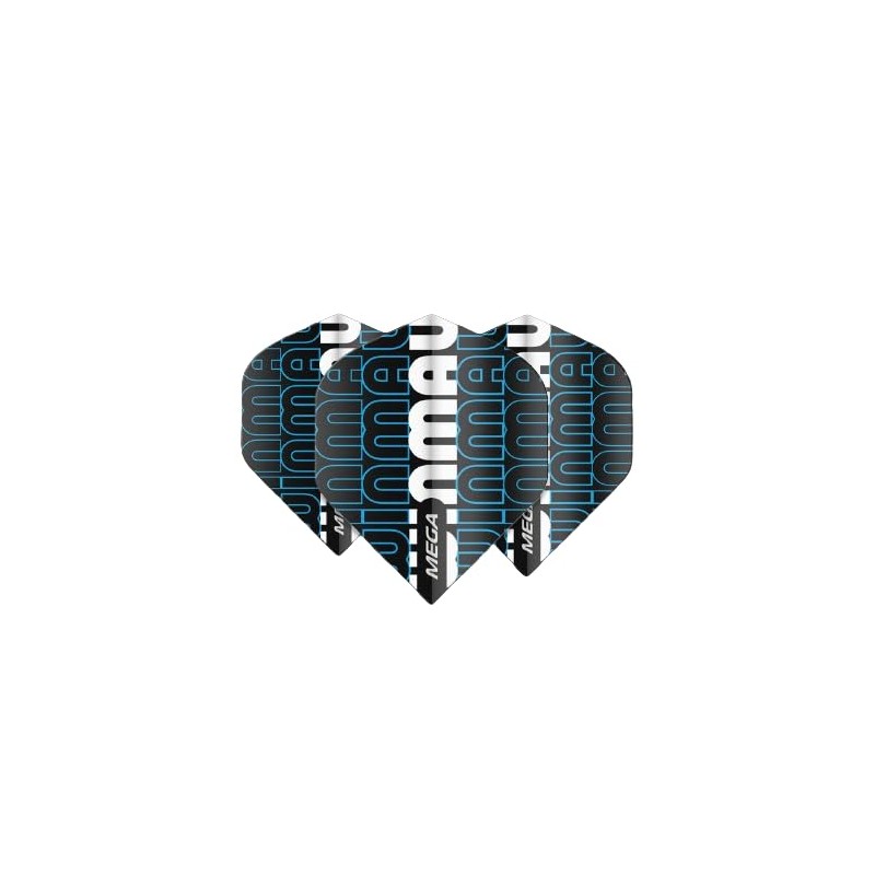 WINMAU Mega Standard Logo Black & Blue Dart Flights -