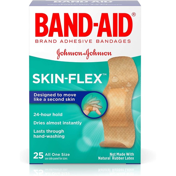 Band-Aid Brand Skin-Flex Adhesive Bandages, All One Size, 25 Bandages Per Box (6 Boxes)