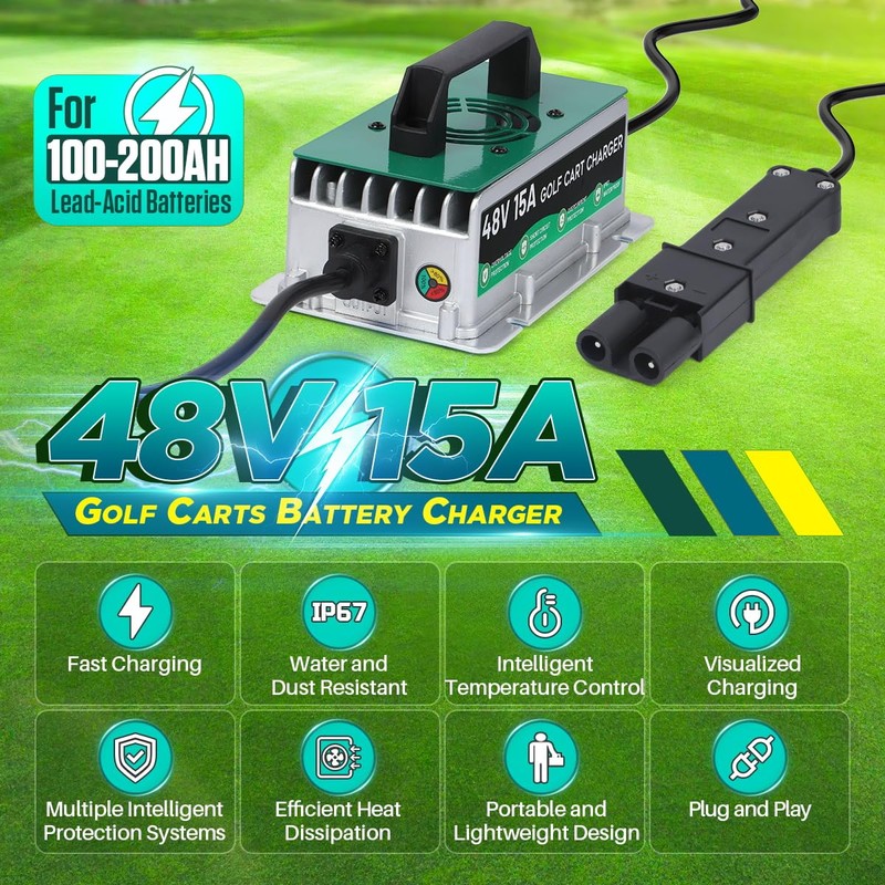 48 Volt Golf Cart Battery Charger for Yamaha G19-22 Models,