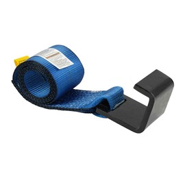 Mytee Products 4" x 5' Roll Off Container Blue Winch Strap w/Large Flat Hook for Roll Off Truck, 5,400 lbs Working Load Limit