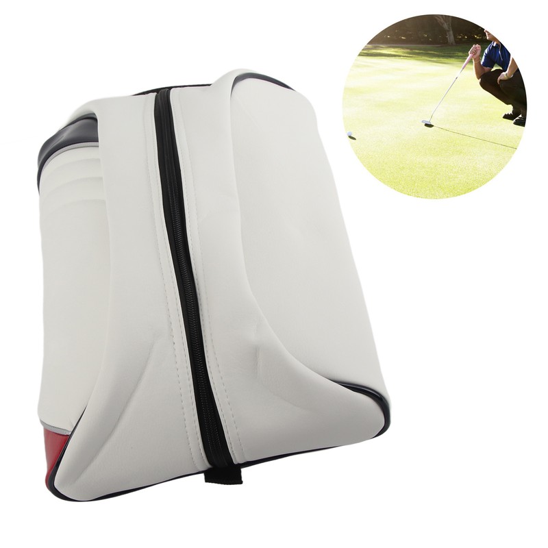 PU Leather Golf Shoe Carrier Bag Home Travel Dustproof Storage