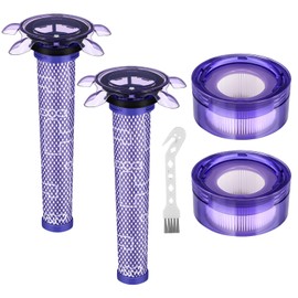 Upgraded V8 Vacuum Filter SV25 Filter Compatible with Dyson V8 New Version SV25/ for Dyson V7 New Model SV37 Cordless Vacuum, 2 Pre-Filters and 2 Post-Filters, Replaces Part # 965661-05