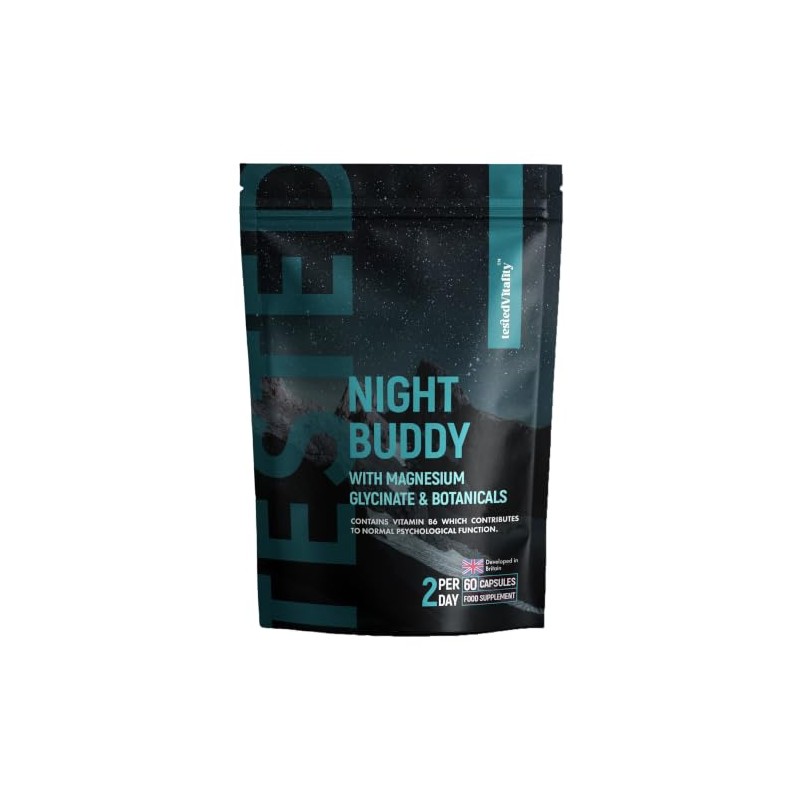 Night Buddy Magnesium Glycinate | with Chamomile, L-Theanine, Tart Cherry,