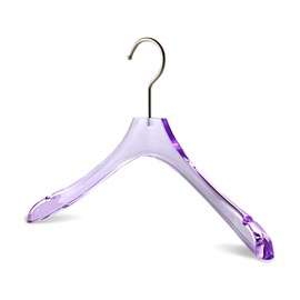 Kostaverite Acrylic Purple Clothes Hangers for Shirts/T-Shirts with Durable 360 Degree Silver Hook | Notched Shoulders | Premium Quality Acrylic Hangers | 5 Pack