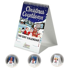 100 Day Christmas Countdown Calendar 2024,Christmas Countdown Calendar, Desktop Advent Calendar for Home Office Room Decor, Xmas Count Down Calendar