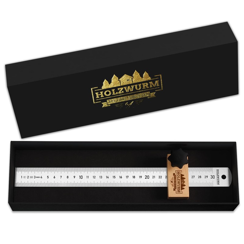 HOLZWURM Marking Gauge with Stainless Steel Metal Ruler, 300 mm