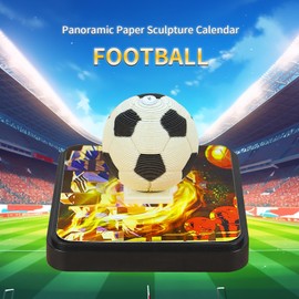 SIWEME 3D Art Calendar Memo Pad 2025,Creative Time Piece Calendar 2025 Desk Calendar,Football Tear Away Paper Carving Calendar 3D Memo Pad Art Notepad DIY Christmas Gift