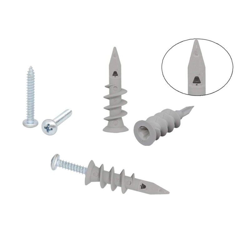 Self Drilling Drywall Plastic Anchors with Screws, Expansion Screws 100