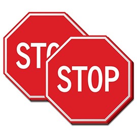 Road Sign, Stop Sign Sticky Note, Write Your Own Messages for Fun or Work 2 Pack